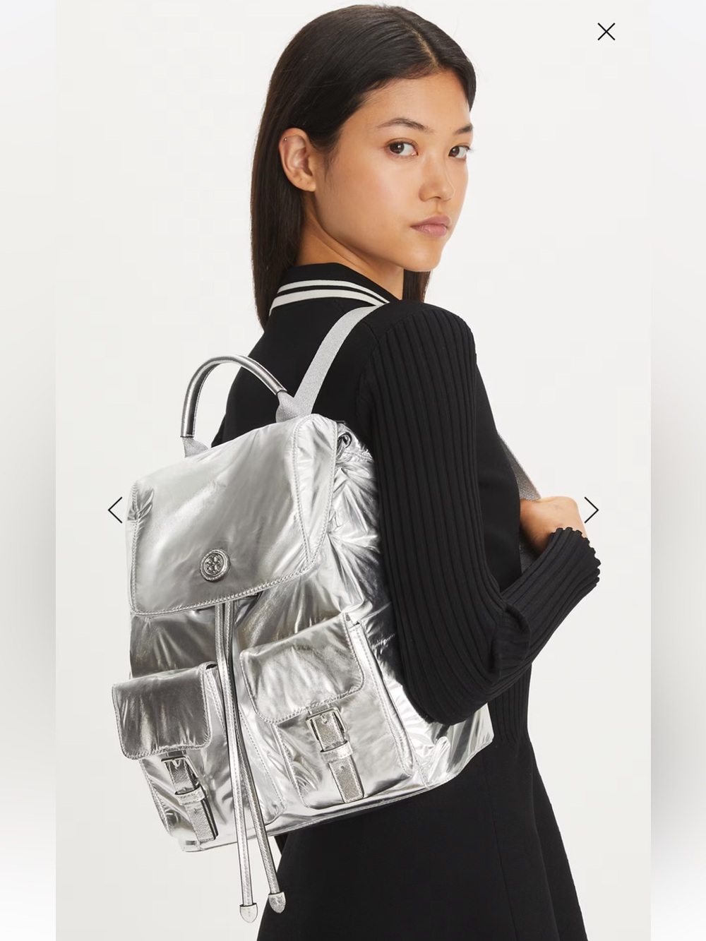 NWT Tory Burch Virginia Metallic Backpack